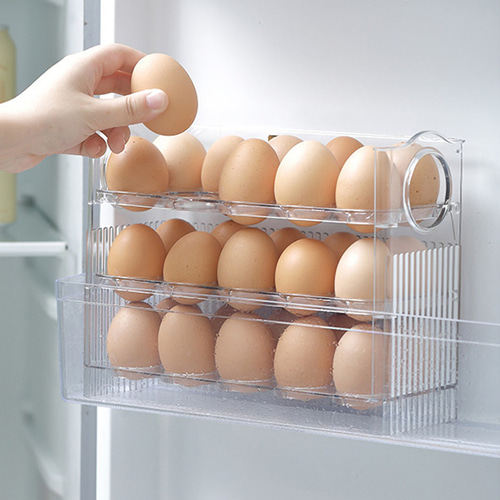 자동으로 접히는 슬림 계란 보관함 (6/5 순차배송)